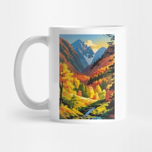 Stable Diffusion Fall Foliage Scene Mug